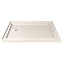 DreamLine SlimLine 36 in. D x 48 in. W x 2 3/4 in. H Left Drain Double Threshold Shower Base in Biscuit, DLT-1036481-22