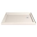 DreamLine SlimLine 36 in. D x 54 in. W x 2 3/4 in. H Right Drain Double Threshold Shower Base in Biscuit, DLT-1036542-22