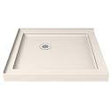 DreamLine SlimLine 42 in. D x 42 in. W x 2 3/4 in. H Double Threshold Shower Base in Biscuit, DLT-1042420-22