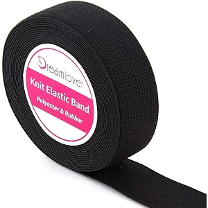 dreamlover black elastic spool elastic sewing band for wigs waistband underwear pants shoes sheets costumes craft diy projects 1 inch x 5 5 meters