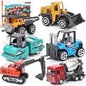 Dreamon Construction Site Vehicles Metal Plastic Excavator, Construction Vehicles Toy Car (Multi-Colour)