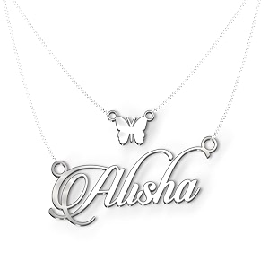 alisha cursive gold amp silver name pendant necklace best jewelry gift for girls