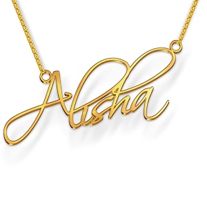 alisha cursive gold amp silver name pendant necklace best jewelry gift for girls