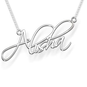 alisha cursive gold amp silver name pendant necklace best jewelry gift for girls