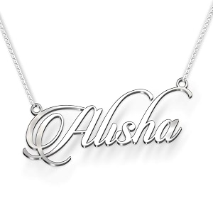 alisha cursive gold amp silver name pendant necklace best jewelry gift for girls