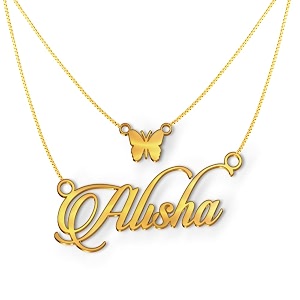 alisha cursive gold amp silver name pendant necklace best jewelry gift for girls