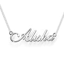 Alisha Cursive Gold &amp; Silver Name Pendant Necklace, Best Jewelry Gift for Girls.