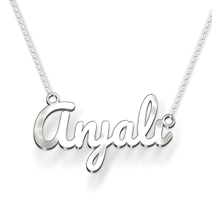 anjali cursive gold amp silver name pendant necklace best jewelry gift for girls