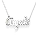 Anjali Cursive Gold &amp; Silver Name Pendant Necklace, Best Jewelry Gift for Girls.