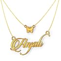 Anjali Cursive Gold &amp; Silver Name Pendant Necklace, Best Jewelry Gift for Girls.
