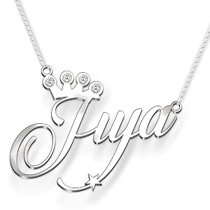 jiya cursive gold amp silver name pendant necklace best jewelry gift for girls