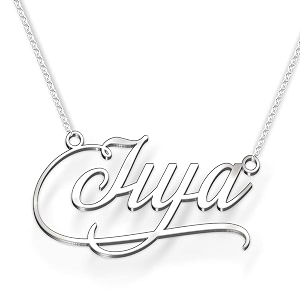 jiya cursive gold amp silver name pendant necklace best jewelry gift for girls