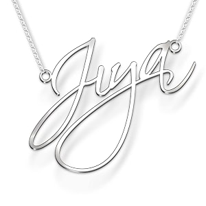 jiya cursive gold amp silver name pendant necklace best jewelry gift for girls