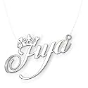 Jiya Cursive Gold &amp; Silver Name Pendant Necklace, Best Jewelry Gift for Girls.