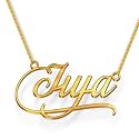 Jiya Cursive Gold &amp; Silver Name Pendant Necklace, Best Jewelry Gift for Girls.