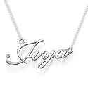 Jiya Cursive Gold &amp; Silver Name Pendant Necklace, Best Jewelry Gift for Girls.
