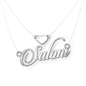 saloni cursive gold amp silver name pendant necklace best jewelry gift for girls