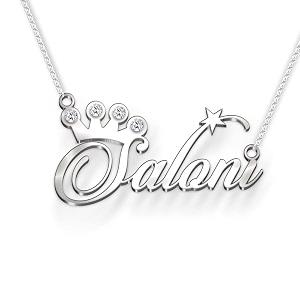 saloni cursive gold amp silver name pendant necklace best jewelry gift for girls