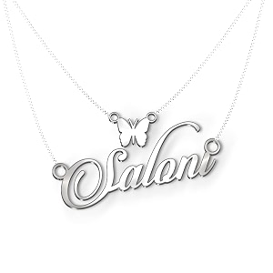 saloni cursive gold amp silver name pendant necklace best jewelry gift for girls