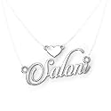Saloni Cursive Gold &amp; Silver Name Pendant Necklace, Best Jewelry Gift for Girls.