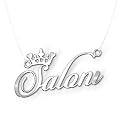 Saloni Cursive Gold & Silver Name Pendant Necklace, Best Jewelry Gift for Girls.