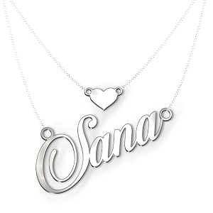 sana cursive gold amp silver name pendant necklace best jewelry gift for girls