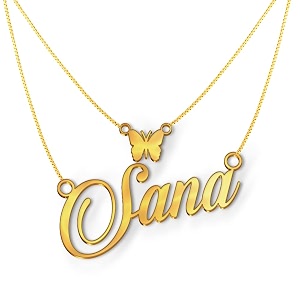 sana cursive gold amp silver name pendant necklace best jewelry gift for girls