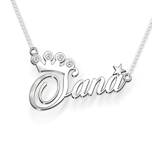 sana cursive gold amp silver name pendant necklace best jewelry gift for girls