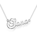 Sana Cursive Gold &amp; Silver Name Pendant Necklace, Best Jewelry Gift for Girls.
