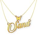 Sana Cursive Gold &amp; Silver Name Pendant Necklace, Best Jewelry Gift for Girls.