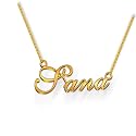 Sana Cursive Gold &amp; Silver Name Pendant Necklace, Best Jewelry Gift for Girls.