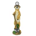DreamsEden LED Solar Light Meerkat Garden Figurines Statues - Large Outdoor Ornaments Decor Sculpture for Front Garden Lawn Yard Patio Porch Backyard (HeadLamp)