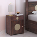 Dreamydesks Regal Solid Wood Cane Bedside Table