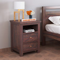 Dreamydesks Solid Wood Bedside Table with 2