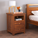 Dreamydesks Solid Wood Bedside Table with 2