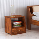 Dreamydesks Solid Wood Bedside Table with Drawer