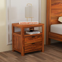 Dreamydesks Solid Wood Bedside Table with Drawer