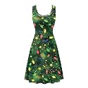 Dreaweet Casual Sleeveless Dresses for Women Girls, Round Neck Tank Dresses with Pockets Summer Sundress Size XS-4XL