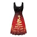 Dreaweet Casual Sleeveless Dresses for Women Girls, Round Neck Tank Dresses with Pockets Summer Sundress Size XS-4XL