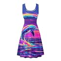Dreaweet Casual Sleeveless Dresses for Women Girls, Round Neck Tank Dresses with Pockets Summer Sundress Size XS-4XL