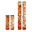 Dreaweet Fall Pumpkin Highland Cow Fridge Handle Covers Set of 4, Washable