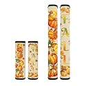Dreaweet Fall Pumpkin Maple Leaf Print Refrigerator Handle Covers Set of 4