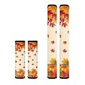 Dreaweet Maple Leaf Pumpkin Print Refrigerator Handle Covers Set of 4