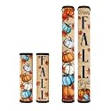 Dreaweet Pumpkin and Maple Leaf Print Refrigerator Handle Covers Set of 4