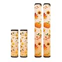 Dreaweet Sunflower and Pumpkin Print Fridge Door Handle Covers Set of 4 Washable,Autumn Fall Harvest Farmhouse Kitchen Decoration Handmade Decor Protector for Refrigerator,Ovens,Dishwashers