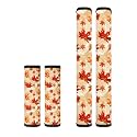 Dreaweet Watercolor Maple Leaf Print Fridge Handle Covers Set of 4