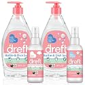 DREFT Bottle and Dish Soap Baby Gift Set - Bonus Travel Size Dreft All Purpose Cleaner & Stain Remover - Made to Clean Baby Essentials - Plant Based Ingredients, Fragrance Free Formula - 4 Piece Set