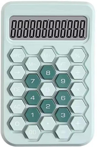 dreggerz colorful calculator cute 12 digit large lcd display big hexagon button easy to pressfor school office business home automatic sleep basic  calculator