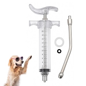 drenching syringe with nozzle livestock drencher amp oral dosing for cows goats sheep calves amp dogs plastic feeding syringe for medicine amp milk 20ml