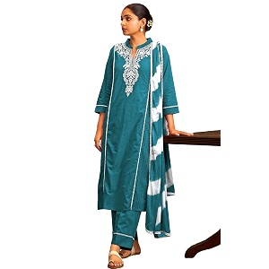 DRESOUL Women Pure Cotton Schiffli Embroidered Kurta